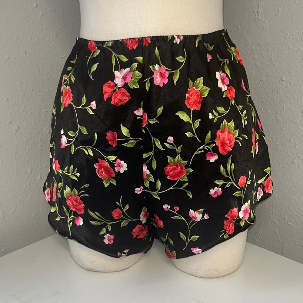 Vintage Rose Floral Sexy Lingerie Pajama Shorts Size Medium Kathy Intimates